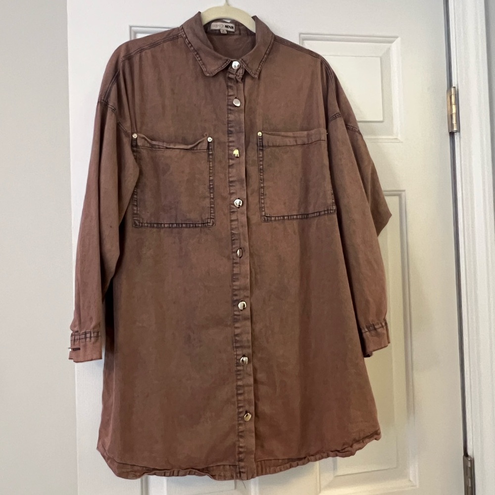Fashion Nova Button-Front Shirt Dress